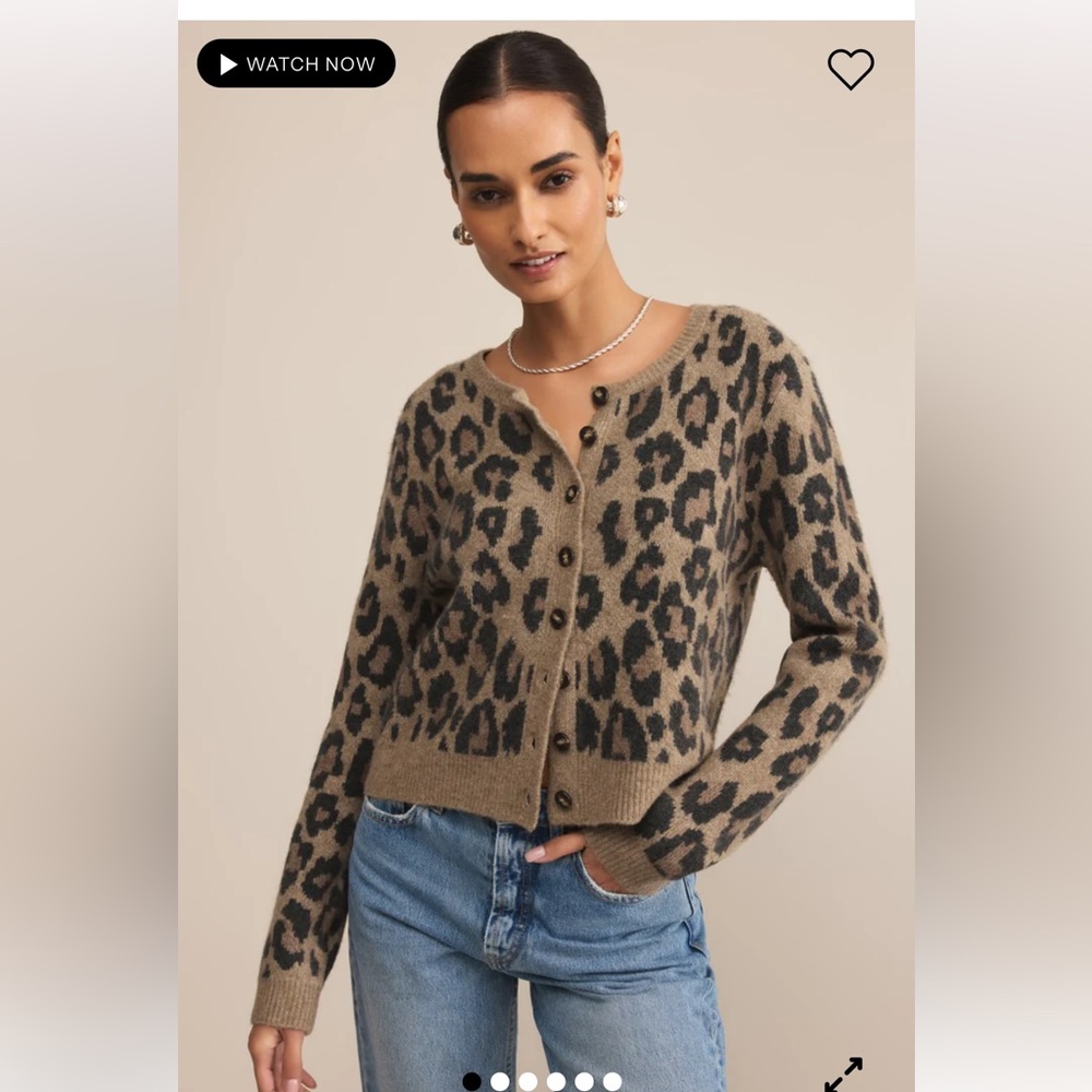 NWT Z Supply Leopard Print Button-Up Sweater